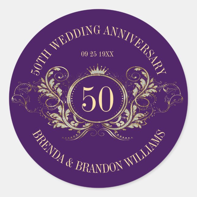 Cadre or et argent avec un Sticker Carré Couronne (Devant)