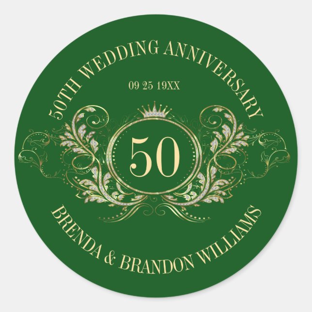 Cadre or et argent avec un Sticker Carré Couronne (Devant)