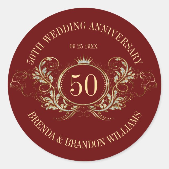 Cadre or et argent avec un Sticker Carré Couronne (Devant)