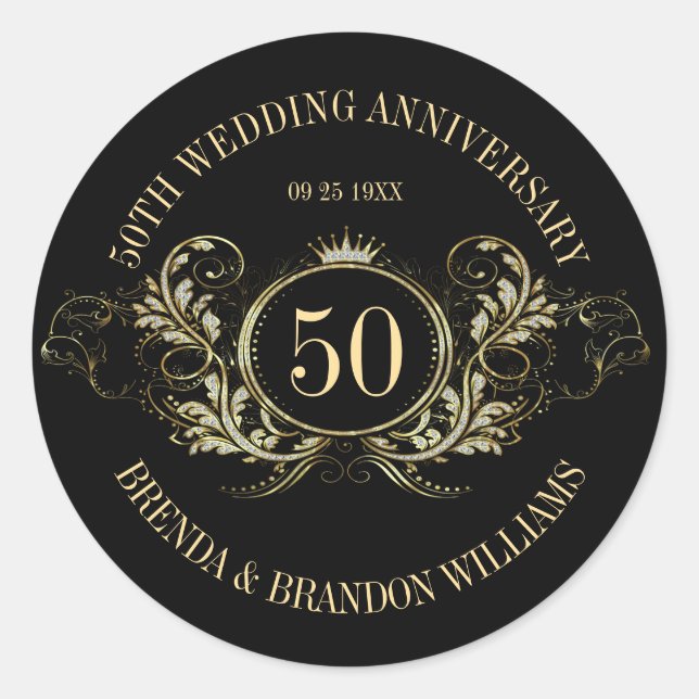 Cadre or et argent avec un Sticker Carré Couronne (Devant)