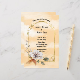 Cadre Or Magnolia Blossom Blanc