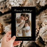 Cadre Or Moderne Joyeux Vacances<br><div class="desc">Envoyez cette belle carte à votre famille et à vos amis pour les vacances !</div>