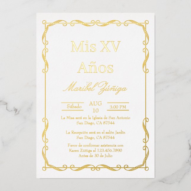 Cadre or Quinceanera invitation (Recto)
