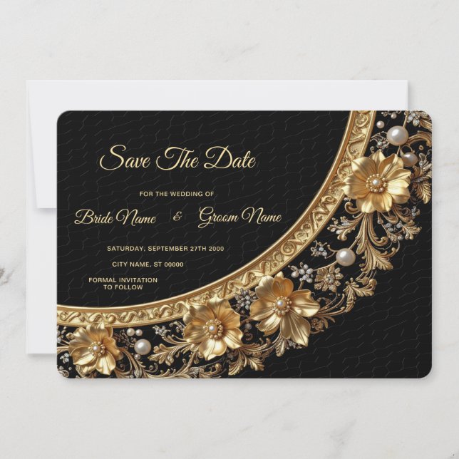 Cadre Orné Doré Save The Date (Devant)
