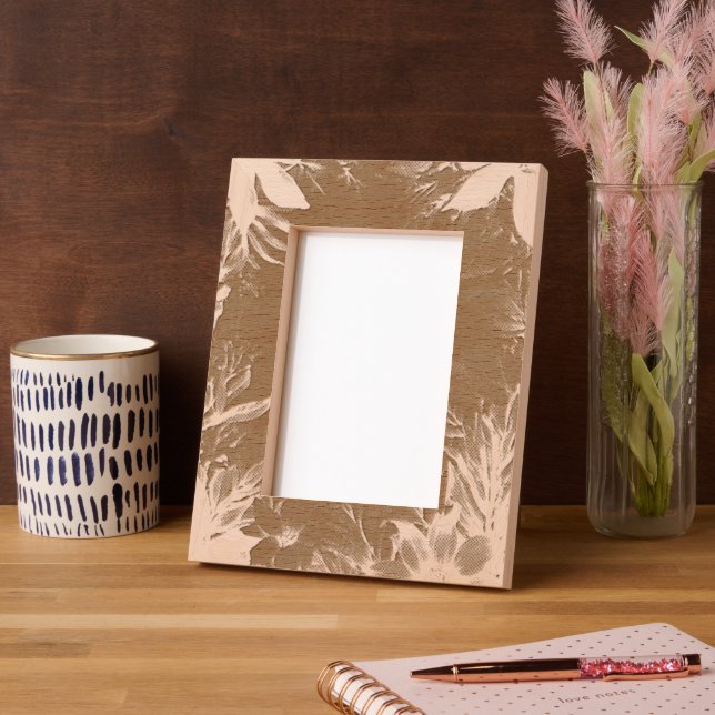 Cadre personnalisé gravé au laser floral (Gauche)