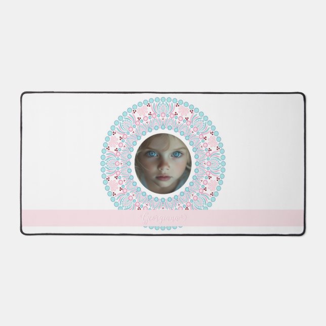 Cadre personnalisé Pastel rose et bleu Mandala (Recto)