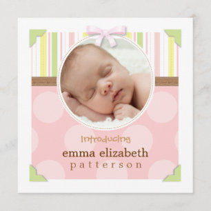 Cadre photo adorable Baby Girl Faire-part de naiss