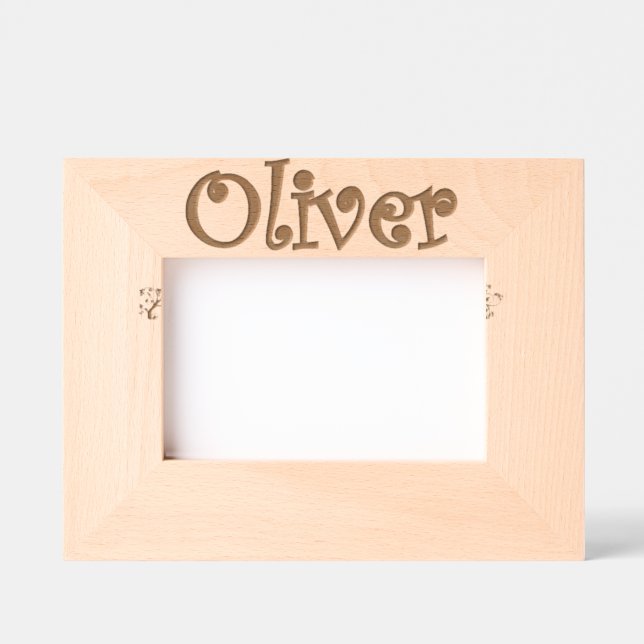 Cadre Photo Bébé "Oliver" – Décoration Chambre (Recto)
