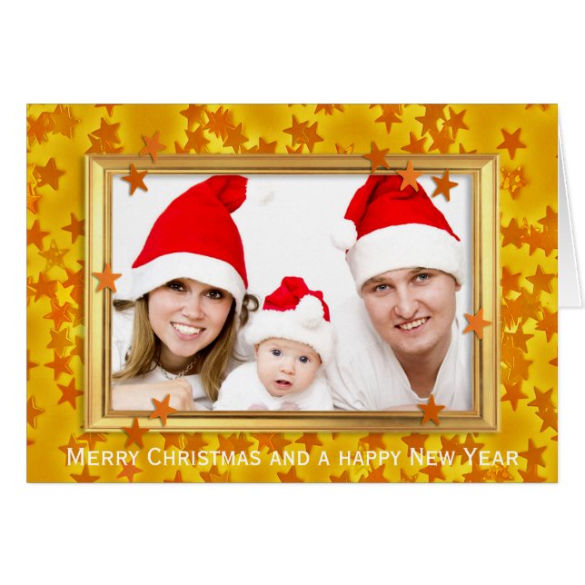 Cadre photo Christmas Stars + votre photo & texte (Devant horizontal)