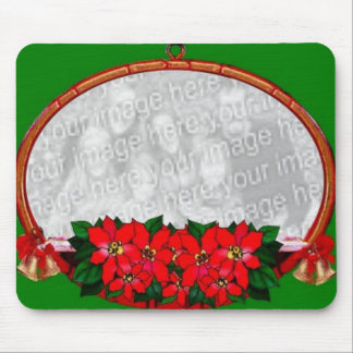 Cadre photo de Noël Tapis de souris Poinsettia