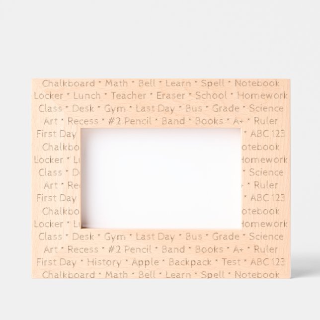 Cadre photo des mots de l'école (Recto)