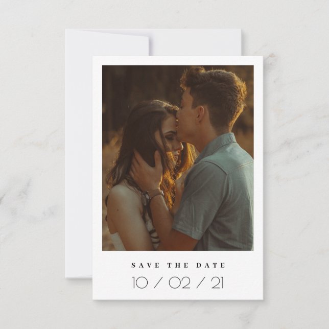 Cadre Photo Élégant Enregistrer La Date Invitation (Devant)