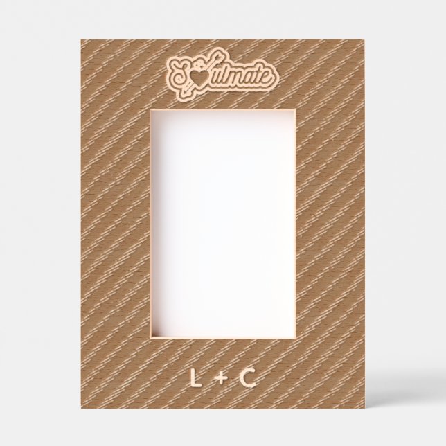 Cadre photo en bois gravé au laser avec inscriptio (Recto)
