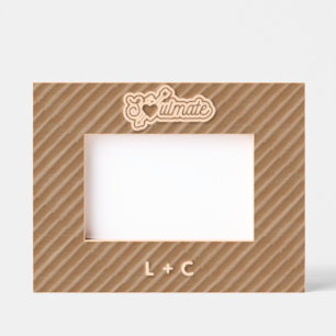 Cadre photo en bois gravé au laser avec inscriptio