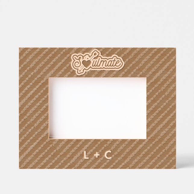 Cadre photo en bois gravé au laser avec inscriptio (Recto)