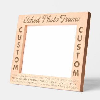 Cadre photo en bois gravé personnalisé (L)