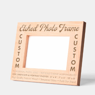 Cadre photo en bois gravé personnalisé (M)