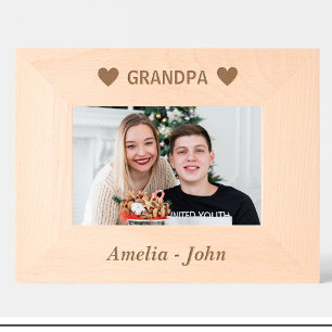 Cadre photo en bois personnalisé avec nom de grand