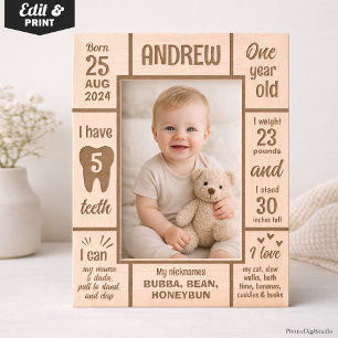 Cadre photo en bois personnalisé pour le premier a