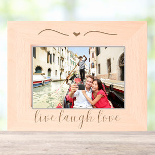 Cadre photo en bois Vive Rire Amour