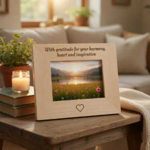 Cadre photo en Merci personnalisé en bois
