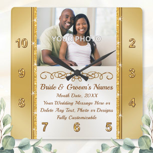 Cadre photo et horloge murale personnalisée Cadeau