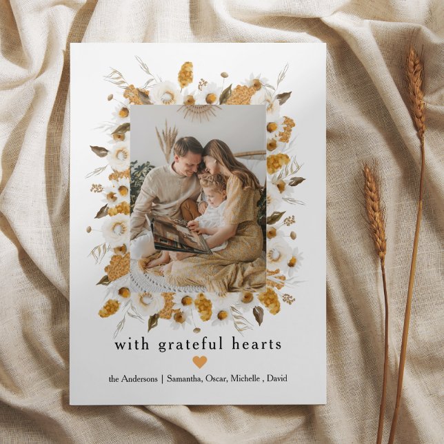 Cadre photo floral d'automne | Thanksgiving (Créateur téléchargé)