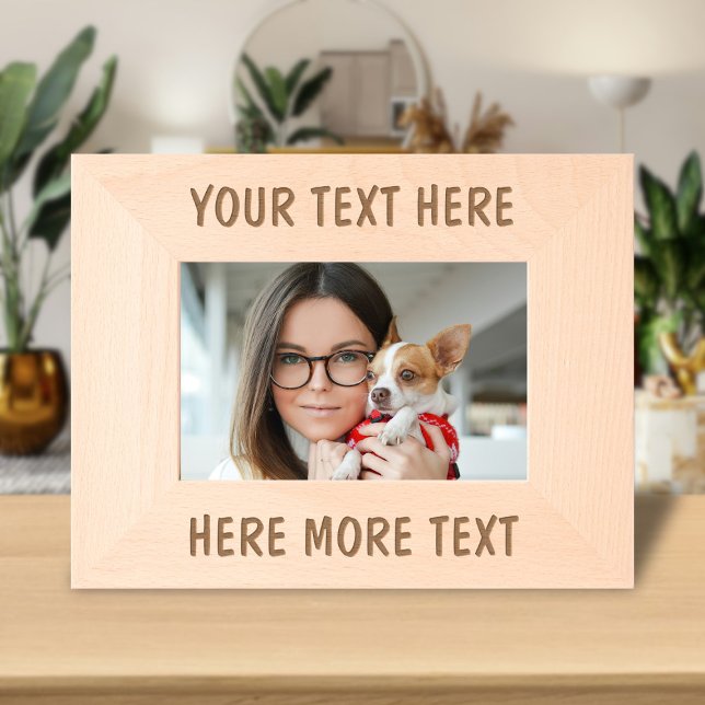 Cadre photo gravé au laser avec nom de texte perso (Créateur téléchargé)