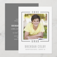 Cadre photo INVITATION GRAD 2020 gris fusain moder