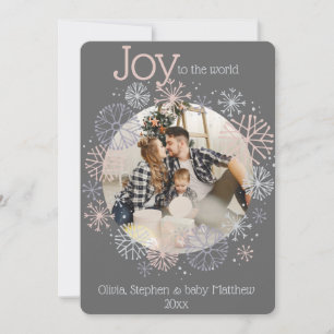 Cadre photo moderne gris ardoise Pastel Snowflakes