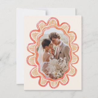 Cadre photo ovale à pétoncle orange peint à la mai