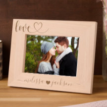 Cadre photo personnalisé avec noms pour l'amour