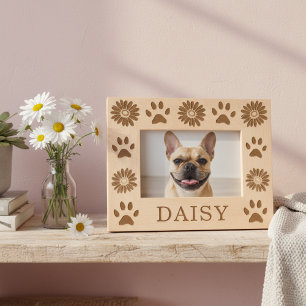 Cadre photo personnalisé en bois avec fleurs de ma