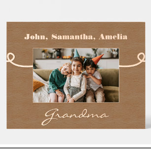 Cadre photo personnalisé en bois avec nom de grand