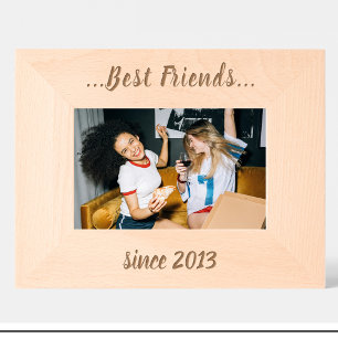Cadre photo personnalisé en bois pour amis BFF