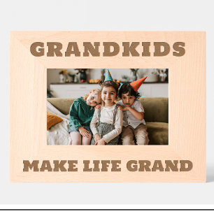 Cadre photo personnalisé en bois pour grands-paren