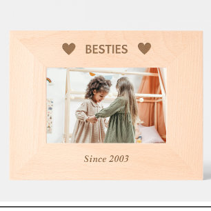 Cadre photo personnalisé en bois pour la date des