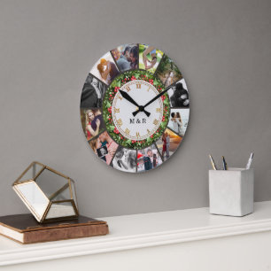 Cadre photo personnalisé Horloge Cadeau de Noël