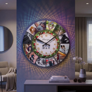 Cadre photo personnalisé Horloge Cadeau de Noël