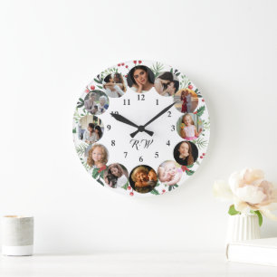 Cadre photo personnalisé Horloge Cadeau de Noël