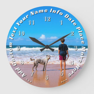 Cadre photo personnalisé Horloge murale Texte pers