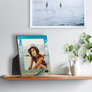 Cadre photo plaque debout au bord de l'eau