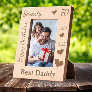 Cadre photo pour les 70 ans de Papa avec nom amour