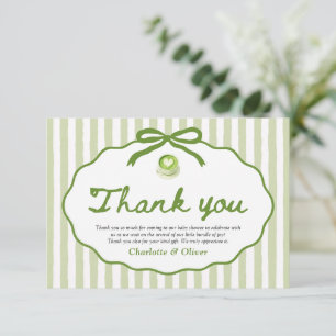Cadre rayé vert sauge Arc Matcha Carte de remercie