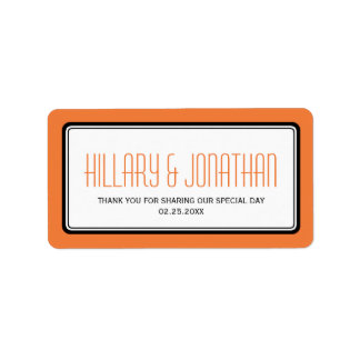 Cadre rectangulaire orange pour mariage étiquettes