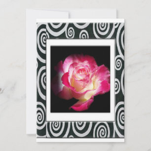 Cadre rose ~ 5"x7" Carte d'invitation