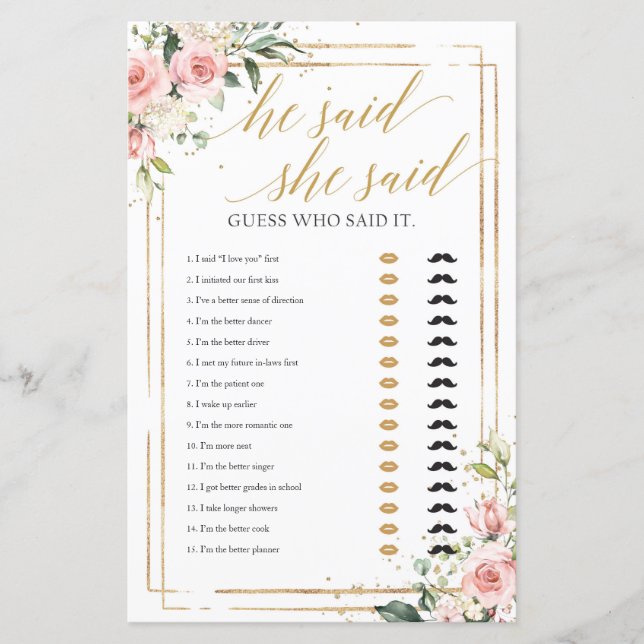 Cadre rose floral or rose floral il dit qu'elle di (Devant)