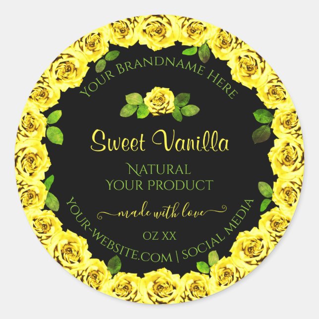 Cadre rose jaune sur Étiquette d'emballage de prod (Devant)