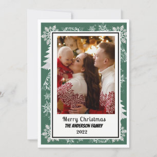 Cadre végétal Vintage vert Joyeux Noël carte