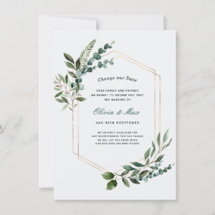 Cadre verdoyant or Reporté Faire-part Mariage